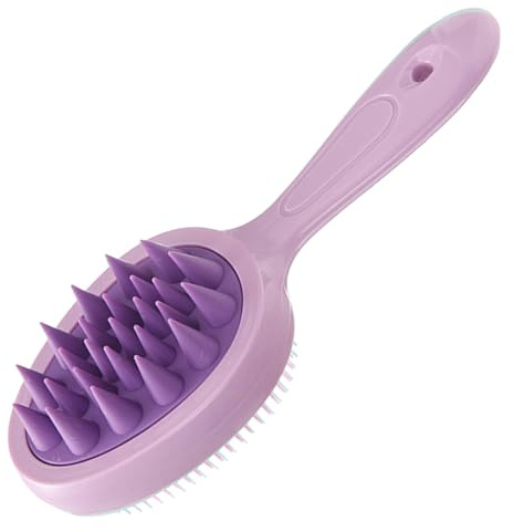 Cepillo de champú con mango | Peine de masaje multifuncional para el cuero cabelludo | Depurador de pelo de mango largo para fácil lavado, ideal para personas mayores y futuras madres