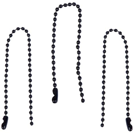 Toyvian Catena di Perline Fai da Te 24Mm 100 Pezzi Nero in Ferro Antiruggine Lucida 15Cm per Targhette Collane e Decorazioni Artigianali Regolabile e Resistente