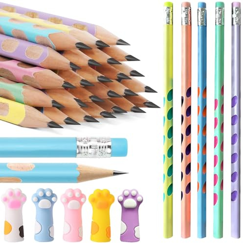 Set di cancelleria per gatti, Matite Gadget Compleanno,Matite colorate Regalo Festa, Matite Colorate con Topper Gatti, Adatto per uffici, ecc.