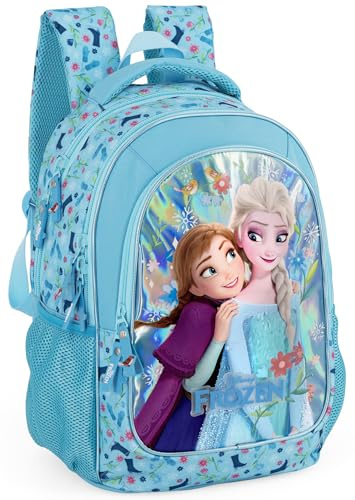 Sac à Dos Scolaire Fille pour Fans de La Reine des Neiges 43x33x20 cm - Cartable École Primaire CP CE1 CE2 (6-10 Ans) - Ergonomique, Adaptable Trolley, Fond Renforcé