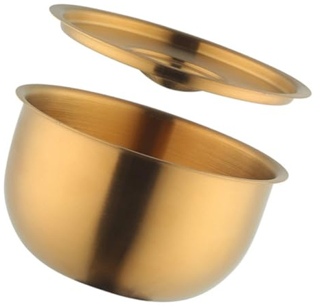 GAROZATION Tazón de Acero Inoxidable Recipiente Versátil de 450ml con Tapa, Resistente y No Deformable, Adecuado para Cocina y Uso Doméstico para Sopa y Arroz
