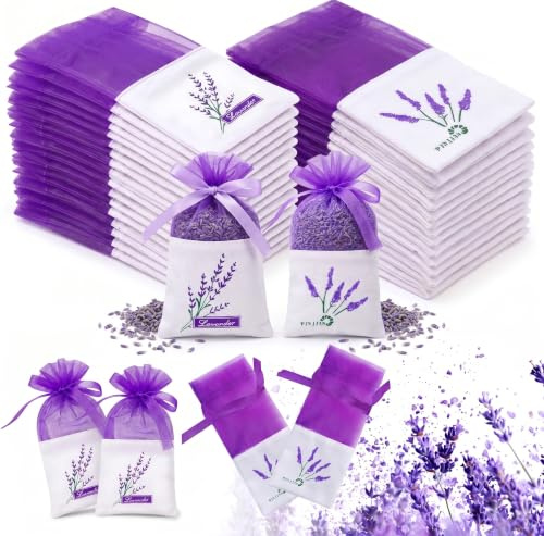 KERYBW 30 saquitos vacíos de lavanda para rellenar, 7 x 16 cm, bolsas perfumadas para armario, bolsas de tela premium para rellenar flores de lavanda, especias y hierbas