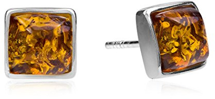 Ian and Valeri Co. Amber Sterling Silver Square Stud Earrings