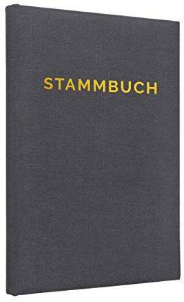 Stammbuch der Familie Serie 'Linea' Leinen dunkelgrau (Gold, 21,0 x 14,0)