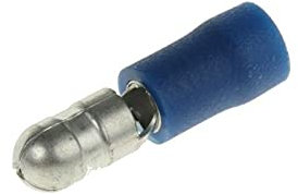 Capicorda rotonda maschio, diametro 5 mm, sezione cavo da 1,5 a 2,5 mm, colore: Blu