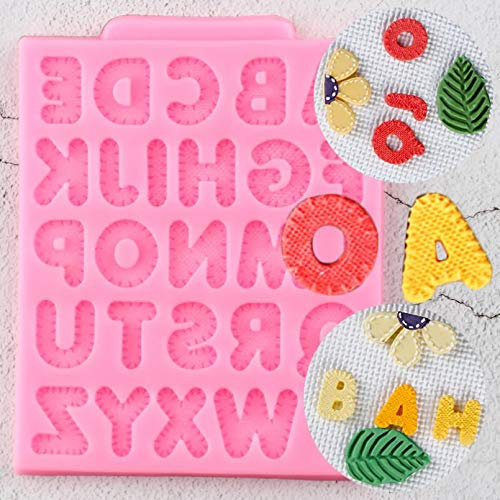 JLZK Lettere dell'alfabeto Stampi in Silicone per Maglieria Cupcake Topper Strumenti per Decorare Torte Stampi per Cioccolato in Pasta di Zucchero