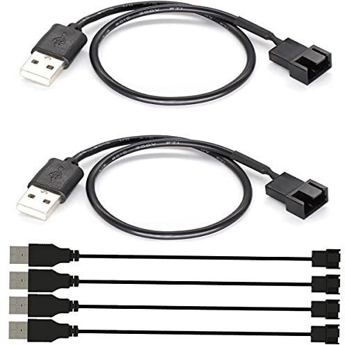 Gehäuselüfter-Netzteilkabel USB 5V 3-polig/4-polig PWM Gebildet 6Stück
