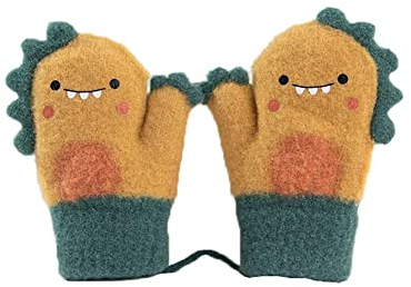 Volicph Baby Winter Handschuhe Kinder Winter Warme Gestrickte Fäustlinge Cartoon Fausthandschuh Halshandschuhe Warme Strickhandschuhe für Mädchen Jungen