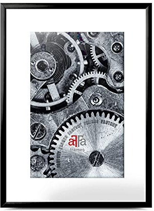 aFFa frames Alu, Aluminium Bilderrahmen, the frame, Posterrahmen mit Acrylglas, Schwarz Bilderrahmen 40x60 cm