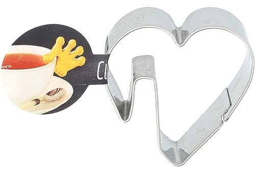 BV Birkmann V.I.P. Herz, Tassenkeks, Ausstechform zum Ausstechen und Dekorieren von Plätzchen, Marzipan, Fondant, Edelstahl, spülmaschinengeeignet, mit Banderole, Größe:5 cm, 198623…