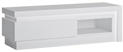 Lomadox Wohnzimmer TV Lowboard mit indirekter Beleuchtung in weiß Hochglanz, B/H/T ca. 130,5/42/42 cm