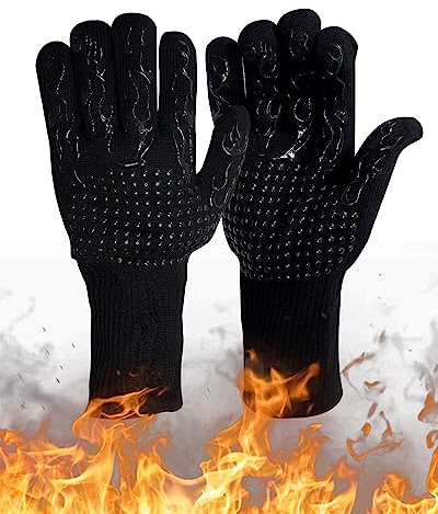 Gants de Barbecue de qualité supérieure résistants à la Chaleur,Gants Longs ignifuges pour Une expérience de Barbecue Unique – avec Emballage Cadeau et e-Book (français Non Garanti)