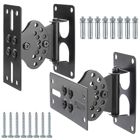OLegei Heavy Duty Speaker Wall Mounts, Swivel 180°Bookshelf Speaker Brackets, Home Large Surround Sound System Holder Stand, Universal Celling Mount Satellite Speakers Wall Brackets, Hold up to 40kgs
