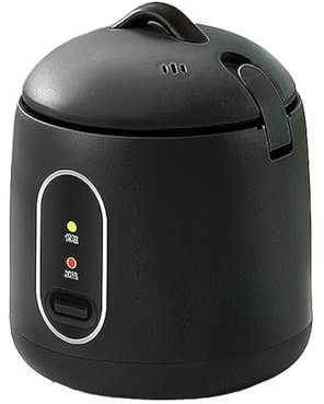 Mini Cuociriso, Cuociriso Elettrico da 1,2 Litri con Funzione di Mantenimento in Caldo 200W, Fornello Multifunzionale, Cottura Automatica for 1-2 Persone (Color : Schwarz)