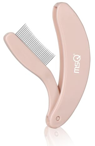 Eyelash Comb MSQ Eyelash Separator Tool Eyelash Comb Separator Folding Eyelash Brush Separator Lash Comb for Eyelash Makeup Brush (khaki)