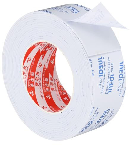 PATIKIL Ruban en Mousse d'Étanchéité de 5m/16.4ft, 50mm de Large et 2mm d'Épaisseur, Unilatéral pour le Calfeutrage de Portes et de Fenêtres, Isolation des Tuyaux, Blanc.