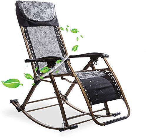 MJMLUCK Camping-Schaukelstuhl, zusammenklappbar, Schwerelosigkeits-Gartenstuhl, strapazierfähig, trägt 550 Pfund, für draußen, Terrasse, Rasen, Hof, Garten