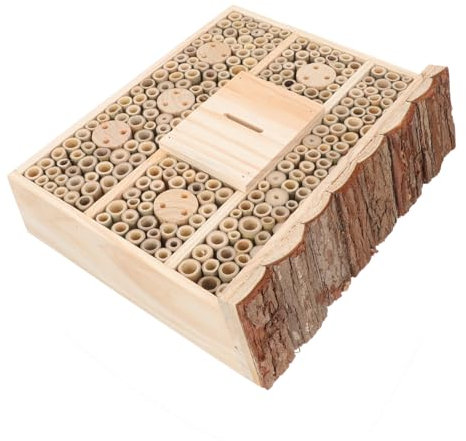 KONTONTY Holz-insektenhotel Für Bienen Und Marienkäfer Natürlicher Unterschlupf Biodiversität Im Garten Dekorativ Und Funktional Für Terrassen Und Gärten