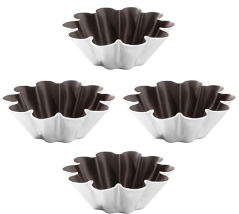Avejjbaey Lot de 4 moules à tartelettes en aluminium, petits moules à gâteau, cupcakes, muffins, biscuits