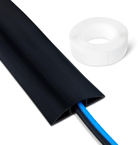 Amazon Basics, Canalina passacavi da pavimento, 1,8 m di lunghezza, 6,35 cm di diametro, nero