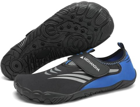 Mishansha Badeschuhe Herren Damen Wasserschuhe rutschfeste Schwimmschuhe Schnelltrocknende Aquaschuhe Strandschuhe Neoprenschuhe für Meer Steinstrand Oxford Blau,Gr.43
