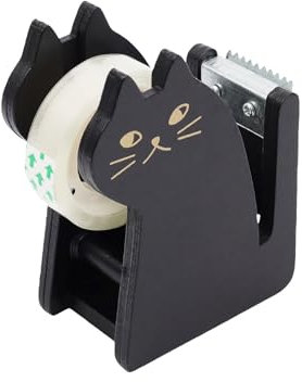 AMONENZ Dispenser Nastro Adesivo, a Forma di Gatto Tape Dispenser, Viene Fornito con 1 Rotolo di Nastro Adesivo, Porta Nastro Adesivo per Utensili da Ufficio, Accessori da Scrivania