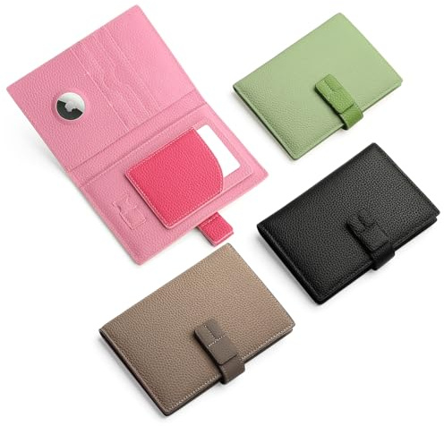 VONMELLI Porta Passaporto con Blocco RFID in Pelle pieno fiore, Custodia Passaporto da Viaggio con slot Airtag Blocco per Uomo e Donna,Portadocumenti Viaggio Durevole Accessori Con Multifunzione Rosa