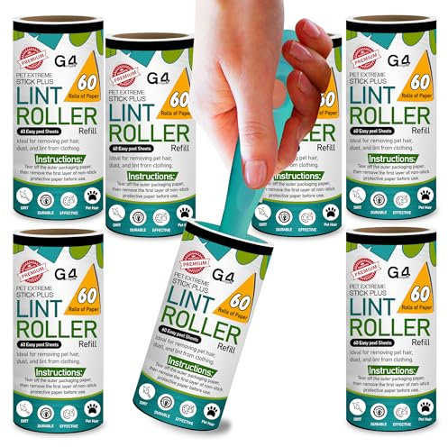 G4GADGET Lint Rollers for Pet Hair Remover – 5 Handles with 35 Refills 2100 Sheets – Extra Sticky Lint Roller for Clothes Carpet Furniture – Dog Cat Hair Dust Lint Fluff Remover
