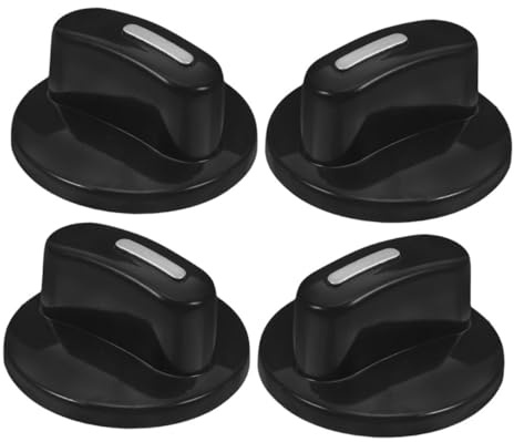 Perillas de Temporizador de Repuesto para Horno Eje D de 6mm, Negras | 4 Piezas Abs, Ajuste Preciso y Agarre Cómodo, Instalación Fácil, Compatibles Hornos y Ollas a Presión Eléctricas