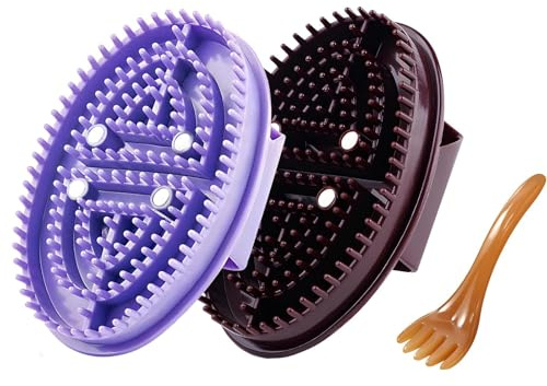 Yuelulala 3PCS Meridian Brush Massage Brush, Professional Duty Handheld Body Massager, Acupressure Meridian Brush, Relieve Muscle Fatigue for Full Body Relaxation (A148-3)