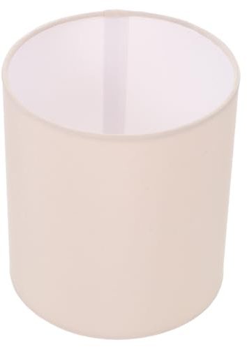 Lampenschirm Zylindrisch 14x13cm aus Stoff, Beige | Tischlampe und Stehlampe, Dekorativer Wandleuchte Schirm, Leichte Metallausführung