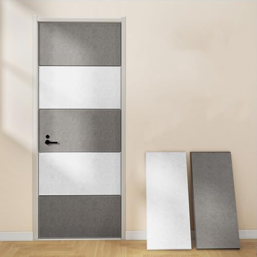 Dekorative Schallschutzplatten Tür, 9 MM Akustikschaumstoff mit Hoher Dichte Kollisionsschutz, Akustikpanele für Gaming Deko Büros Studios, Rechteck(Light Brown,40 cm x 80 cm 10pcs)