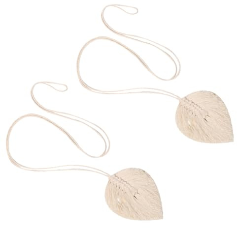 Levemolo Alzapaños para Cortinas Tejidas Estilo Bohemio 2 Piezas Algodón Duradero Amarre para Cortinas Salón Dormitorio Oficina Decoración Ventana