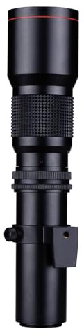 Fesjoy Juego de Lentes con Zoom Teleobjetivo Profesional de 500 Mm F/8,0-32 Enfoque Manual para Fotografía Paisajes 80D 77D 700D 70D 60D 50D 5D 6D 7D Ligero