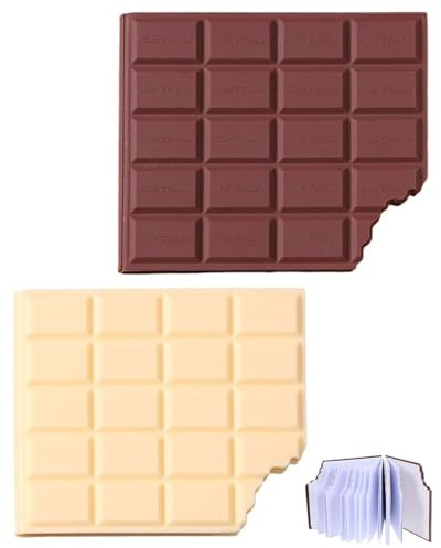 WINXMIN 2 Pcs Haftnotizblock Schoko, Personalisierte Notizen, hochwertiges Papier mit abgebissener Ecke, mit 100 Haftnotizen, Geschenk für befreundete Lehrerin,geschenk lustig