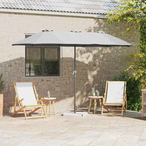 Mokuyary Ombrello da giardino, sabbia, 370 x 197 x 239 cm, ombrellone, balcone, ombrellone, spiaggia per balcone, giardino e terrazza