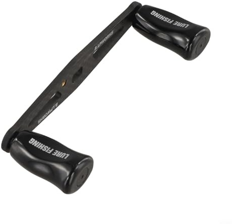 Manico a bilanciere per mulinello da pesca in fibra di carbonio, design dritto esteso 8 x 5 mm, compatibile con mulinelli da lancio, passo 95 mm, lunghezza braccio 105 mm (mano destra blu viola)