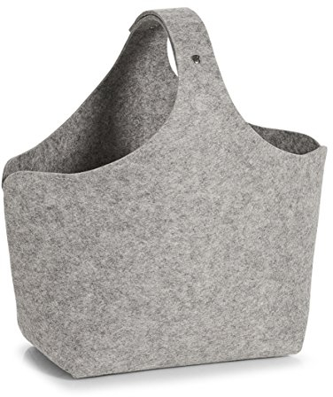Zeller 14370 Aufbewahrungs-/Zeitschriftenkorb, Filz, grau, 32 x 18 x 43 cm