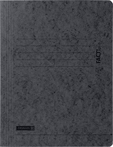 Baier & Schneider Brunnen 102015390, Jurismappe für A4, Hochwertiger Pressspankarton 375 g/m², 0, 4 mm dick, Fact!Plus, 10 Stück schwarz