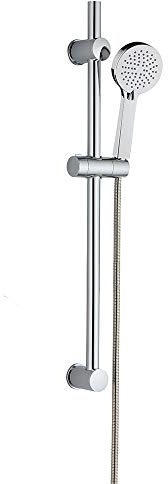 Kibath L478543 Kit Mano con 3 Posizioni di idromassaggio Ala Flessibile Doccia e Supporti in ABS e Barra in Acciaio Inox. con Finiture cromate Ricambi Originali, Cromo Lucido
