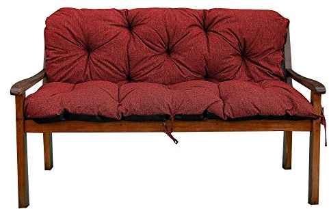 Gartenbankauflage Bankauflage Bankkissen Sitzkissen Polsterauflage V2 (100x60x50, Rot)