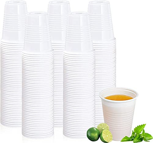 e!Orion Vasos de Polipropileno Reutilizables y Ecológicos - Vasos Blancos de Plástico para Bebidas - Ideal para Fiestas, Bodas, Cumpleaños y Navidad - 200 ml, Pack de 500 Unidades