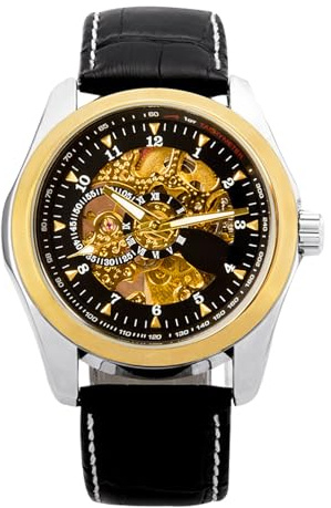 RORIOS Relojes Hombres Reloj Luminoso Relojes Mecánico Automático con Correa de Cuero Militar Deportivo Relojes de Pulsera