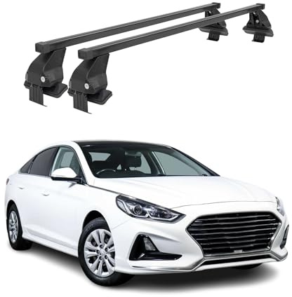 OMAC Menabo Dachträger für Hyundai i20 N 2021-2024 Stahl Schwarz | DIN 75302:2019 & ISO/PAS 11154:2006 geprüft, Abschließbar, City-Crash-getestet, bis 50 kg Traglast, Querträger, Grundträger