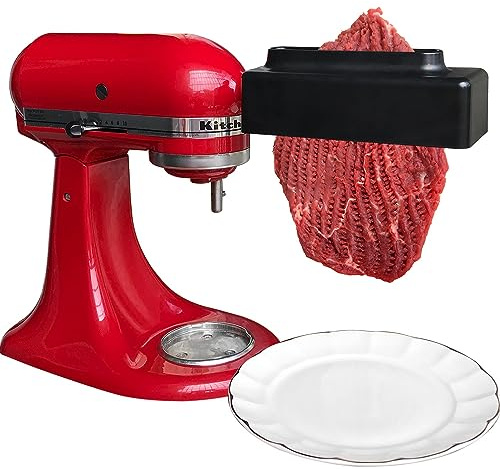 ABTER 【PLUS】Meat Tenderizer for All KitchenAid Household Stand Mixers- Mixers Accesssories Attachment with Stainless Steel Gears, Black【Improved Extended New Version】