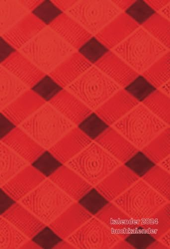 Terminplaner 2024 a6: rot, Softcover, kein Ringbuch, KEINE Spiralbindung, eine 1 Woche auf zwei 2 Seiten, vertikal, Wochenplaner, klein, mit ... Buch, 12 Monate, für Frauen, Männer, Jungs...