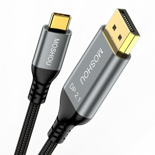 USB C to DisplayPort Cable 2.1 (16K@30Hz, 8K@60Hz/120Hz, 4K@240Hz), 1080P@360Hz, Thunderbolt 4/3 USB Type C to DisplayPort Cable 1.5m, for Iphone 15/15 pro, MacBook Air/Pro, iPad Pro, iMac, XPS, etc