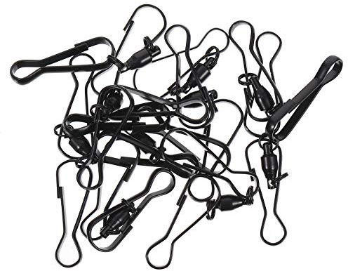Yardwe 10pcs Stainless Steel Hooks Windsock Clips Dual Clips Swivel Hooks for Wind Chimes Hanging Outdoor Garden Use