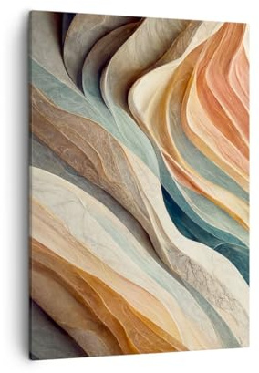 ARTTOR Tableau sur Toile Décoratif 50x70 cm Abstrait Pastel - 5696 | Texture Modèle Brillant Impression sur Toile Décoration Murale Art Mural Toile Imprimée Chambre Cuisine Salon ARTTOR