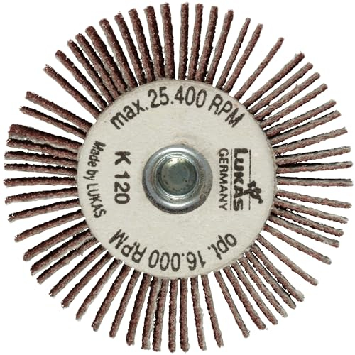 LUKAS-ERZETT 10 x Fächerschleifer mit M6 Innengew. SFI universal 50x20 mm | Korund Korn 80-13,5x8,5x6,5cm